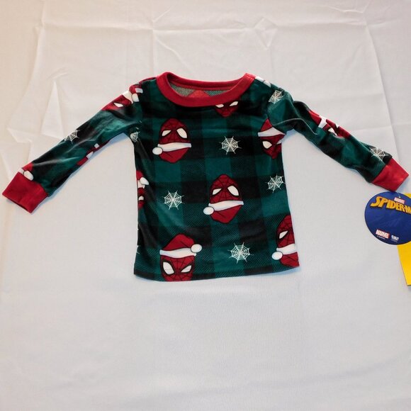 Toddler 2T Spider Man Christmas Pajamas Santa Marvel 2pce Long Sleeve Soft NEW - Picture 2 of 3